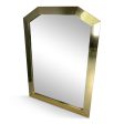 Mid-century Ello 1980s Glam Brass Framed Angular Mirror on Sale