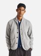 Universal Works Lancaster Jacket in Grey Marl Recycled Cotton Blend Jersey Cheap