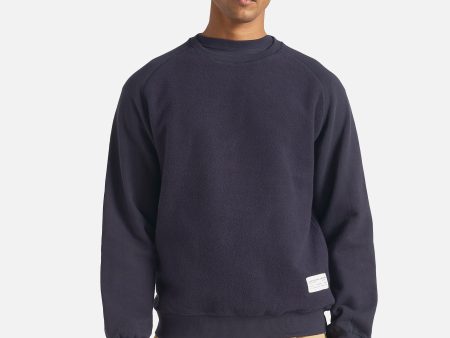 Universal Works Sweatshirt in Navy Brush Back Sweat Online Sale