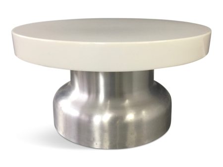 Post Modern Industrial Lighted Coffee Table in Brushed Aluminum and Acrylic Online Hot Sale