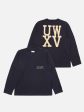 Universal Works XV Tee Shirt in Navy Print Jersey For Sale