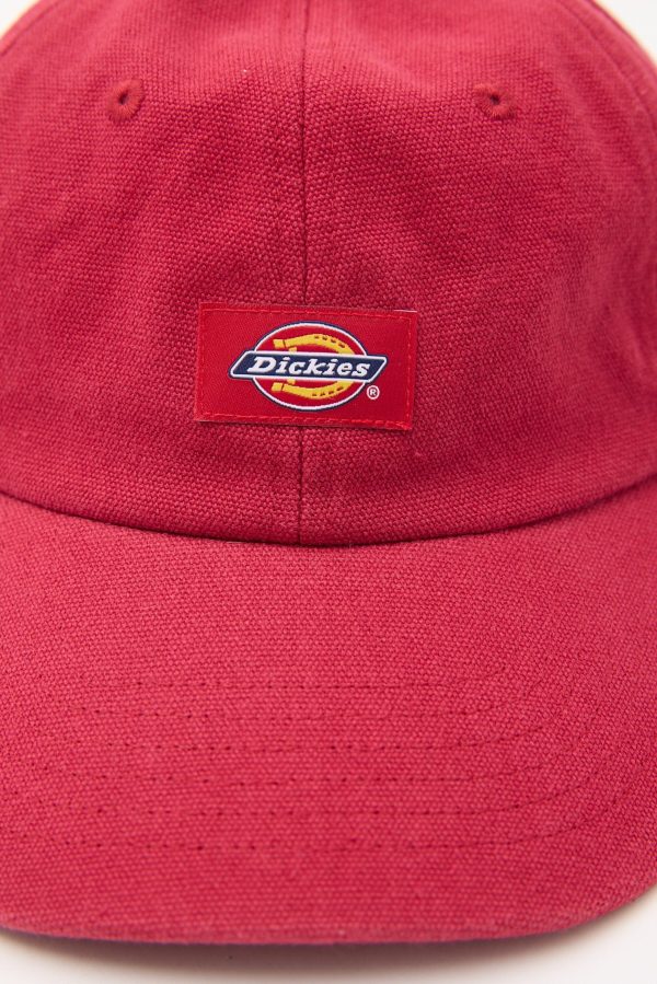 Dickies Women s Fit Classic Label Canvas Cap Washed Red Online