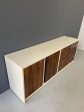 Milo Baughman Style Lacquer and Rosewood Credenza Chrome Accents Mid Century Sale