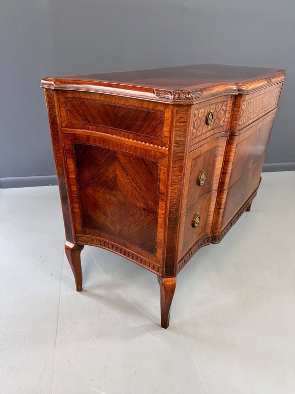 Italian Louis XVI Style with Intricate Marquetry Commode Imported by Slack & Rassnick on Sale