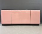 1980s Post Modern Laminate Four Door Credenza in Mauve with One Drawer & Shelves on Sale