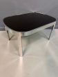 Milo Baughman Black Glass Racetrack Side Table for Design Institute of America Hot on Sale