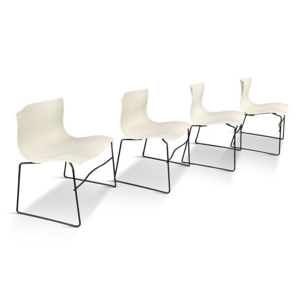 Handkerchief Chairs in White by Massimo Vignelli for Knoll Post Modern a Pair Supply