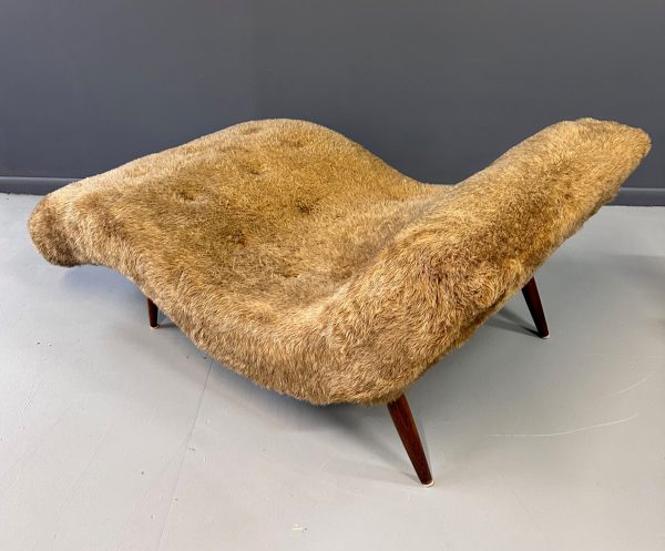 Adrian Pearsall Style 1970s Wave Lounge Chair in a Fun Faux Fur Mid Century Online Hot Sale