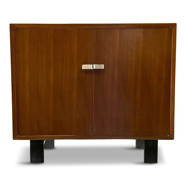 George Nelson Early Walnut Two Door Cabinet for Herman Miller Mid Century Fashion