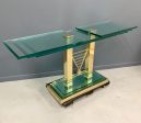 Postmodern Console Table in Glass and Brass By DIA Online now