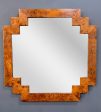 Burled Elmwood Geometric Mirror Italian by LaBarge Sale