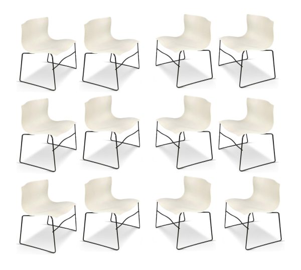 Handkerchief Chairs in White by Massimo Vignelli for Knoll Post Modern a Pair Supply