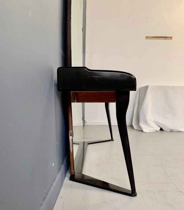 Italian Midcentury Vanity Console Table Cesare Lacca Style with Large Mirror Online Hot Sale