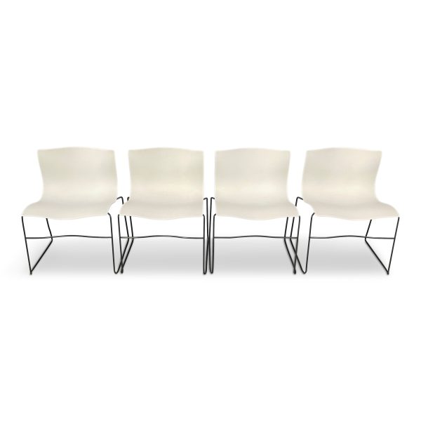 Handkerchief Chairs in White by Massimo Vignelli for Knoll Post Modern a Pair Supply