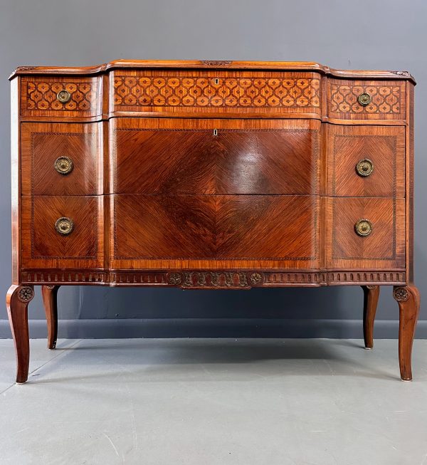 Italian Louis XVI Style with Intricate Marquetry Commode Imported by Slack & Rassnick on Sale