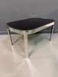 Milo Baughman Black Glass Racetrack Side Table for Design Institute of America Hot on Sale