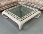 Hollywood Regency Lacquered Asian Influenced Coffee Table in Dusty Rose Online