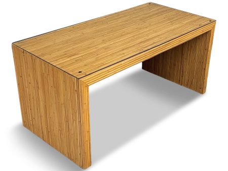 Split Reed Desk in the Style of Gabriella Crespi Mid Century Supply