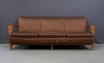 1960s American Studio Craft Oak Sofa with Thistle Carving Mid Century Online Sale