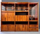 1980s Three Piece Lighted Rosewood Veneer Wall Unit the Style of Jorge Zalszupin For Discount