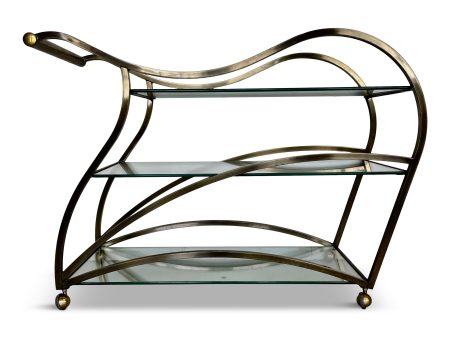 Curvaceous Bar Cart in Brass for Design Institute of America by Milo Baughman For Discount