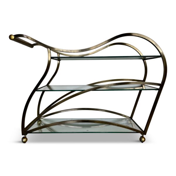 Curvaceous Bar Cart in Brass for Design Institute of America by Milo Baughman For Discount