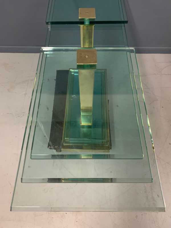 Postmodern Console Table in Glass and Brass By DIA Online now