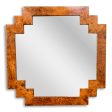 Burled Elmwood Geometric Mirror Italian by LaBarge Sale