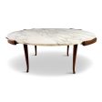 Erno Fabry Coffee Table in Carrara Marble and a Walnut Base with Curvacrous Legs Hot on Sale