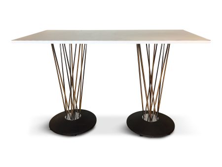 Leland International Marquette Table W  Stainless Steel Double Pedestal Form Online Hot Sale