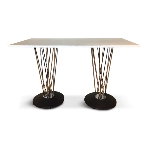 Leland International Marquette Table W  Stainless Steel Double Pedestal Form Online Hot Sale