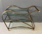 Curvaceous Bar Cart in Brass for Design Institute of America by Milo Baughman For Discount